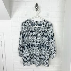 Joie Ikat Patterned 100% Silk Blouse Size XS